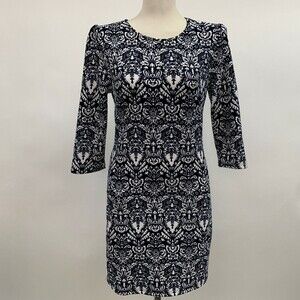 Moon Women's Dress Large Navy Blue White